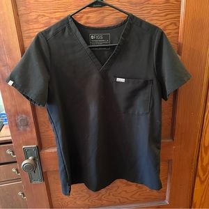 Figs Black Catarina one-pocket scrub top